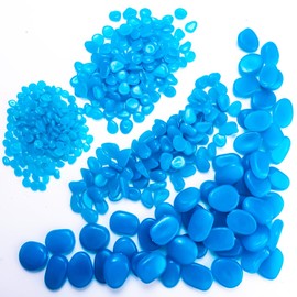Landical 1900 Pcs Glow in The Dark Rocks Different Sizes Blue Glow in The Dark Stones Glow in The Dark Pebbles for Landscaping Walkway Pathway Backyard Aquarium Fish Tank Rocks Plant Flower Decor