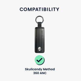 kwmobile Silicone Cover Compatible with Skullcandy Method 360 ANC - Case Cover Stick-On Skin with Clip - Black