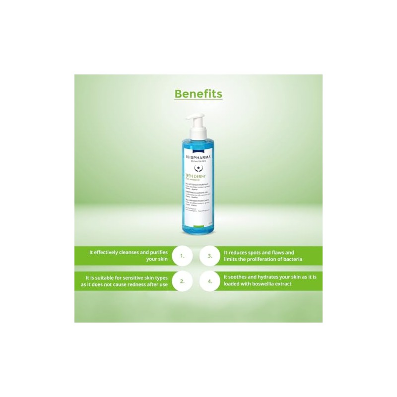 Isispharma Teen Derm Gel Sensitive 250 Limpieza Pieles Grasas Mixtas