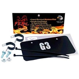 FERAL ATV Gear License Plate Kits (White or Black - Composite or Aluminum) Letters, Numbers and Hardware Included - ATV/UTV Personal License Plate - Side by Side Custom Number Kit (Black, Aluminum)