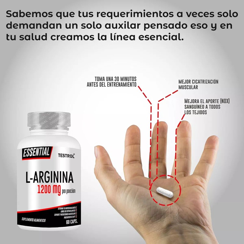 Testrol Combo Arginina Essential + Citrulina Essential 60 Caps C/u