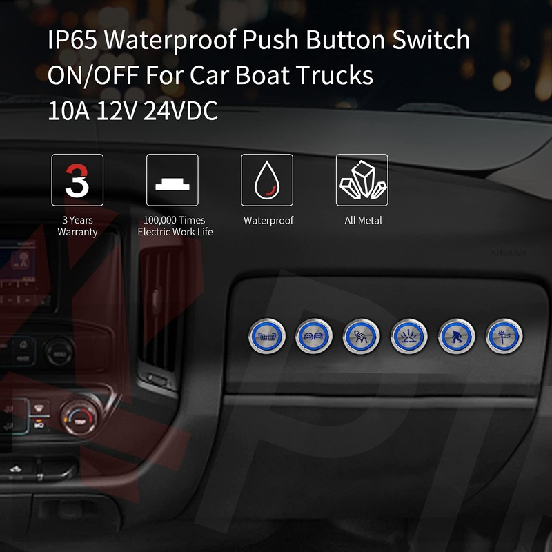 APIELE Lighted Whip Switch, ON Off Rocker Toggle Switch, SPST