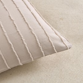 xuan dian Body Pillow Shams 1 Pack, Body Size Pillowcases, Soft Microfiber Geometric Striped Boho Pillow Covers with Envelope Closure, Cream, 20x54 Inches