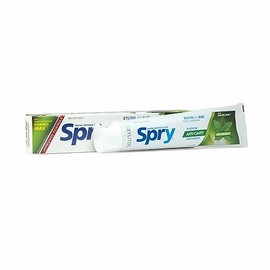 Spry Natural Xylitol Toothpaste 5oz for Adults and Kids with Fluoride, Gentle for Sensitive Teeth Whitening and Remineralizing, Breath Freshening, Mouth Moisturizing, Spearmint (Pack of 2)