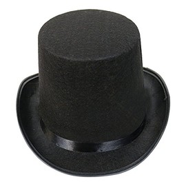 GCC Fashion Store Adults Kids Posh Rich Victorian Gentleman Black Top Hat & Cane Party Set (Top Hat)