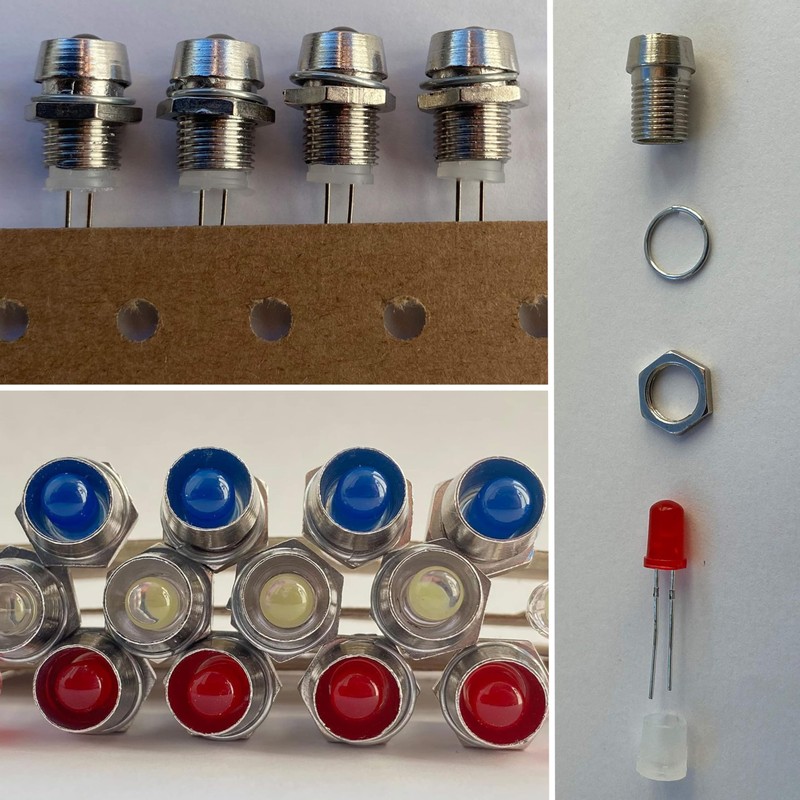 LUMETHEUS LED Socket 5 mm Metal Silver Set of 20