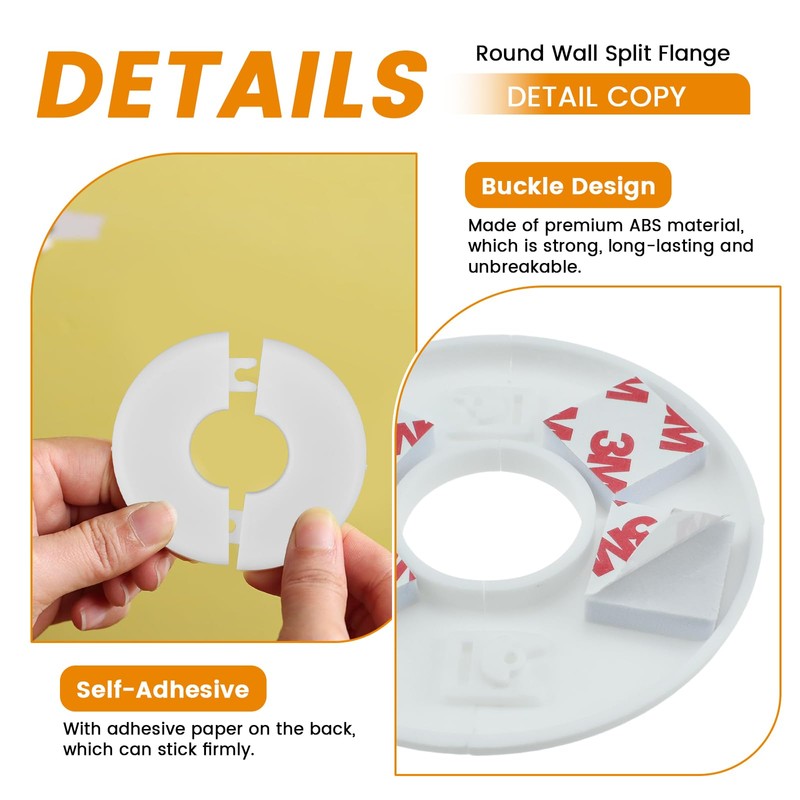 Aifeier ET 5pcs Round Wall Split Flange, Buckle Design Escutcheon