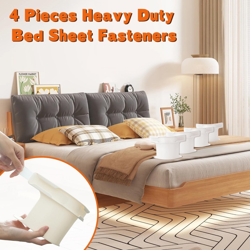 WEILONGB Bed Sheet Holder,Bed Sheet Holder With Lock Strips,Bed Sheet