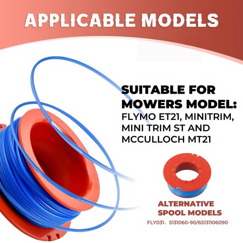 YYwenting Strimmer Spool Replacement,Flymo Mini Trim Spool,Flymo Strimmer Wire,Flymo ET21
