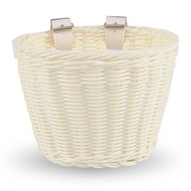 EIRONA Kids Bike Basket for 12 14 16 Children Bike, Kids Bicycle Basket for Scooter, Tricycle,Boys & Girls Bike Accessories, White