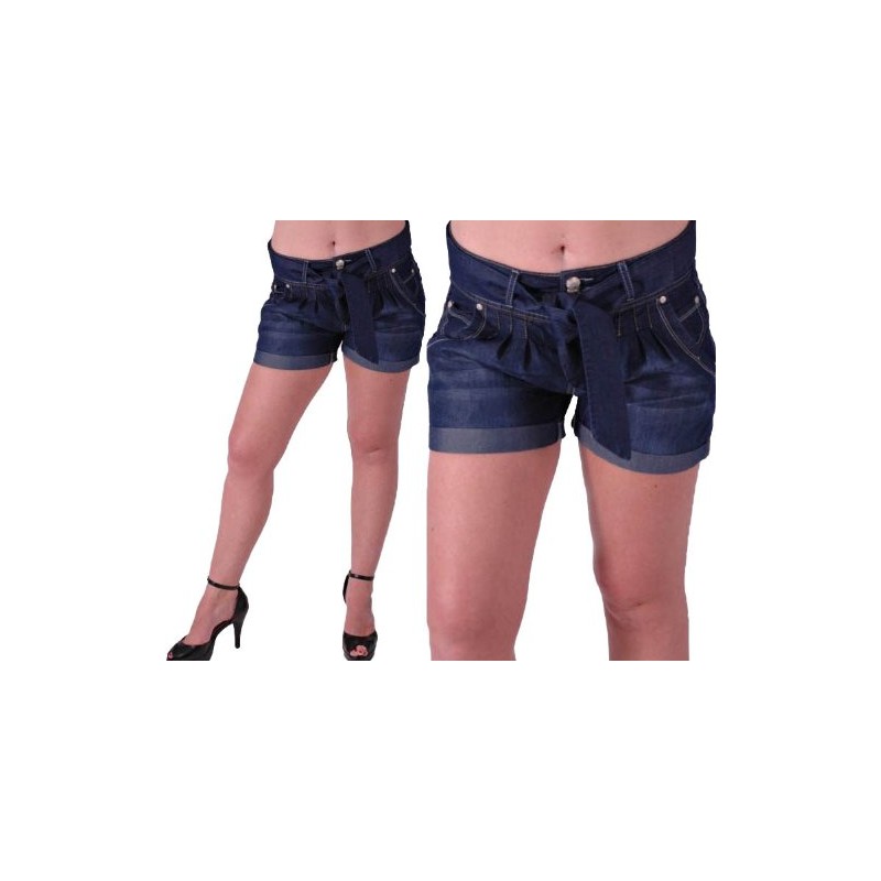 EyeCatchClothing - Damen Jeans Short im sportlichen Indigo Style mit