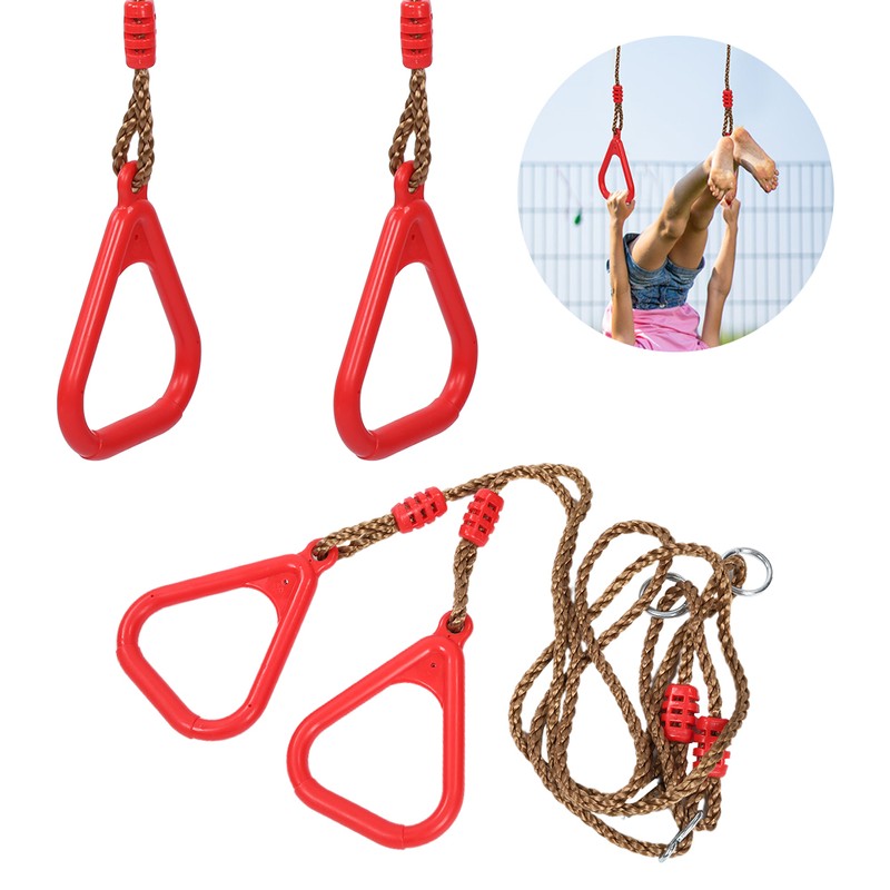 Children Adult Pull up Rings Plastic Trapeze Swing Triangular Gym