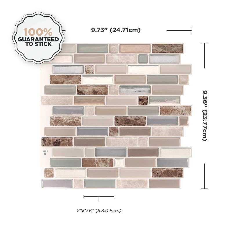 SMART TILES Peel and Stick Backsplash - 5 Sheets of