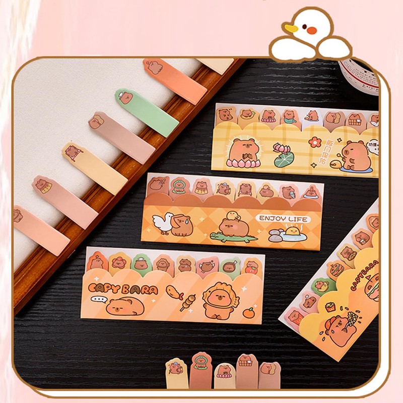 Capybara Sticky Tabs, 360 Pcs (3 Packs in 3 Designs,