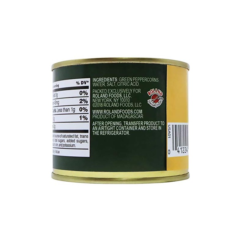 Green Peppercorns in Brine by Roland (3.5 ounce) 2 Pack