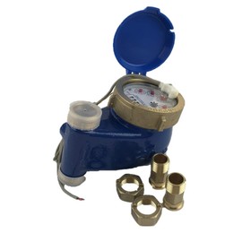DAE V-75P Vertical Water Meter with Pulse Output, 3/4” NPT Couplings, Measuring in Gallons