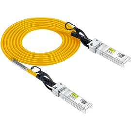 [Yellow] Coloured 10G SFP+ DAC Cable - Twinax SFP Cable for Cisco SFP-H10GB-CU2M, Ubiquiti UniFi, D-Link, Supermicro, Netgear, Mikrotik, Fortinet, 2 Metre (6.5ft)