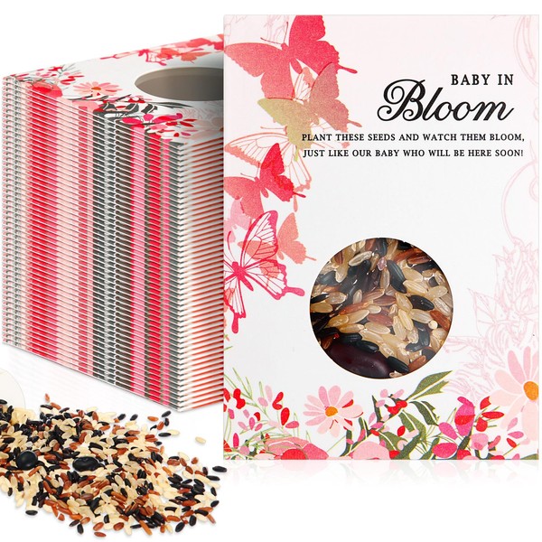 Ripeng 50 Pack Butterfly Baby Shower Favors Seed Packets 'baby