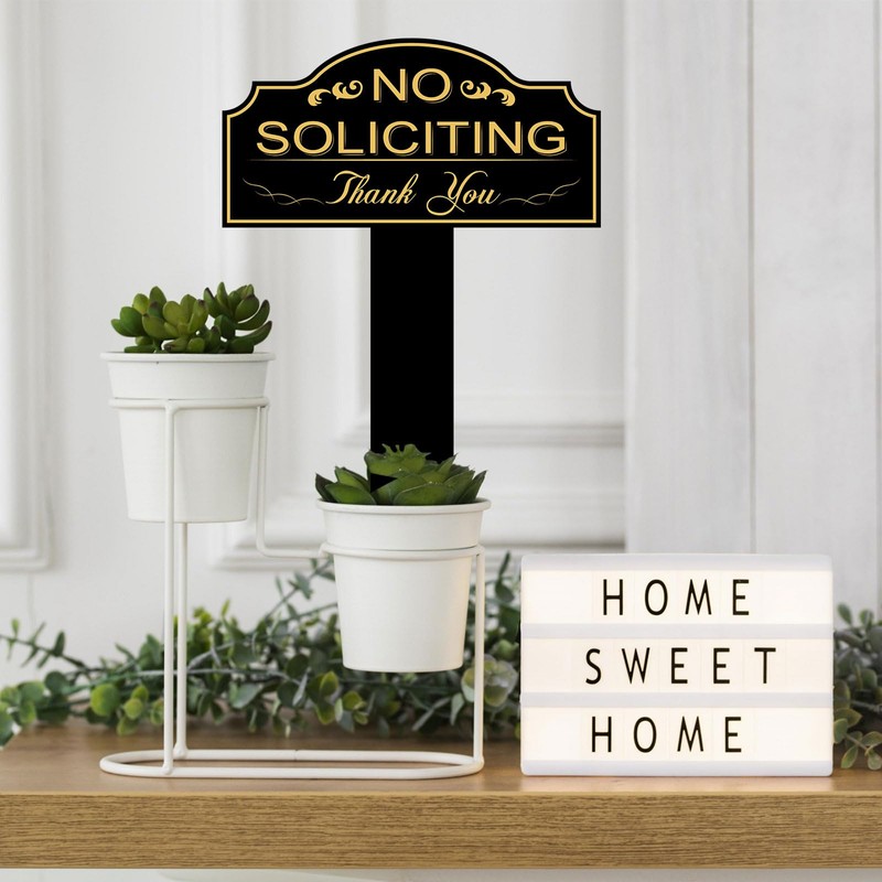 No Soliciting Sign for House with Stake 7 x 3.5