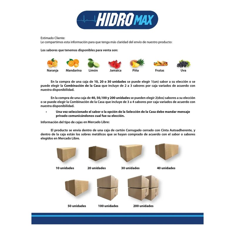 Bebida Hidratante Hidro-max 150 Sobre Para 20l Caja C20 Pza