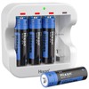 Hixon AA Rechargeable Batteries with Charger,Hixon 3500mWh High-Capacity Rechargeab...