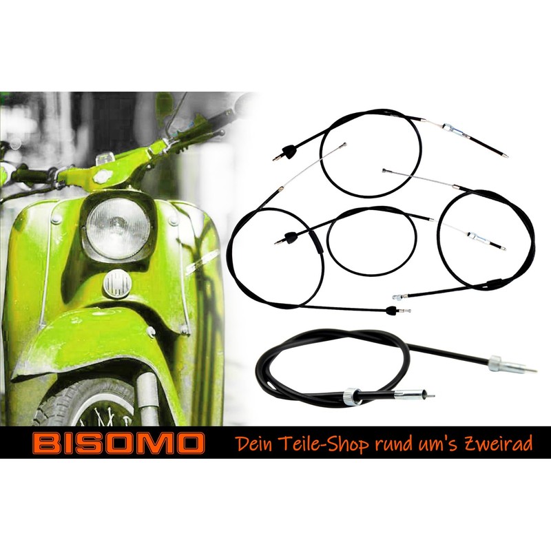 5-Piece Bowden Cable Set for Simson KR51/2 with Speedometer Cable