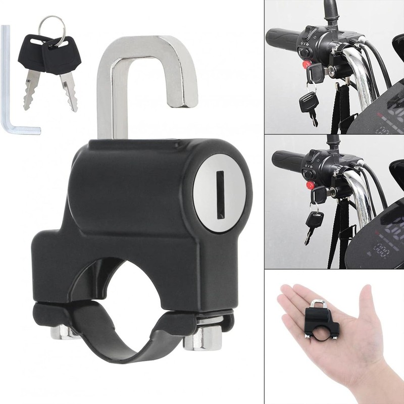 2 Pcs Motorcycle Helmet Lock and Accessories for 22-28mm Handlebar