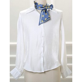 sourcing map Women's Bevel Small Thin Slant Bandanas Double-Sided Polka Dots Scarf Neckerchief, blue