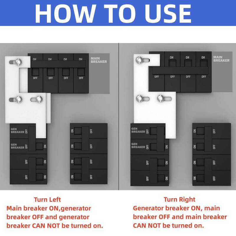 Generator Interlock Kit Compatible with GE General Electeric Vertical Main