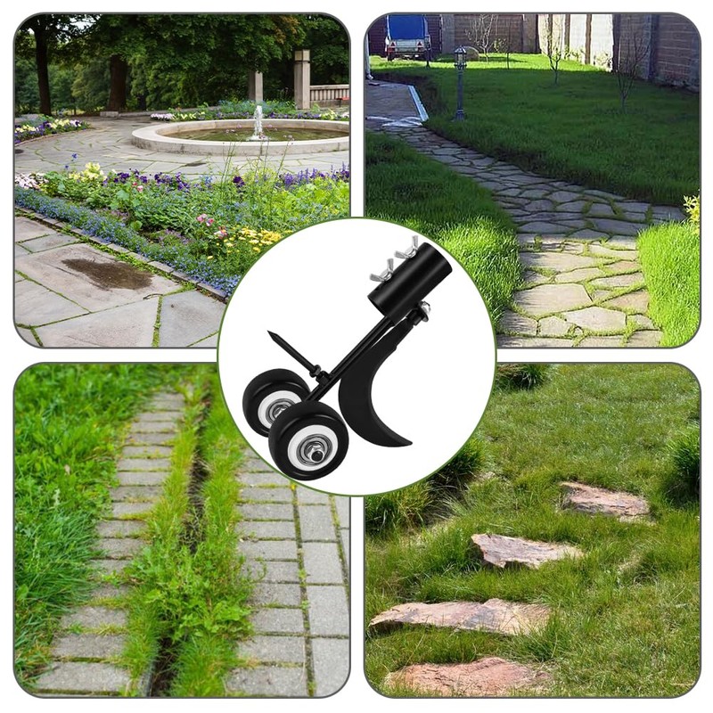 OFFCUP Crevice Weeding Tools with Wheels, 2 in 1 Sidewalk