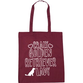 Hippowarehouse Crazy golden retriever lady dog Tote Shopping Gym Beach Bag 42cm x38cm, 10 litres