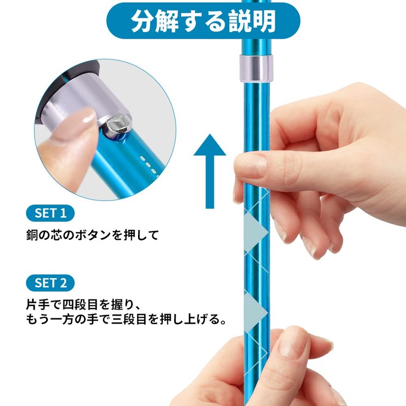 Glvaner トレッキングポール 2本セット 折りたたみ式 トレッキングステッキ クライミング 軽量A7075アルミ製 約278ｇ 5段伸縮式 ストック