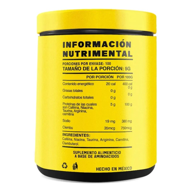 Mr Yellow Oxido Nitrico + Clembu 500g 100 Servs Pre