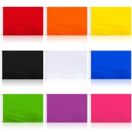 Mixweer 9 Pack 2 x 3 ft Solid Color Flags Multicolor Set Color Flag Plain DIY 150d Polyester Banner with Grommets for Outdoor Lawn DIY Garden Backyard Playground Decor