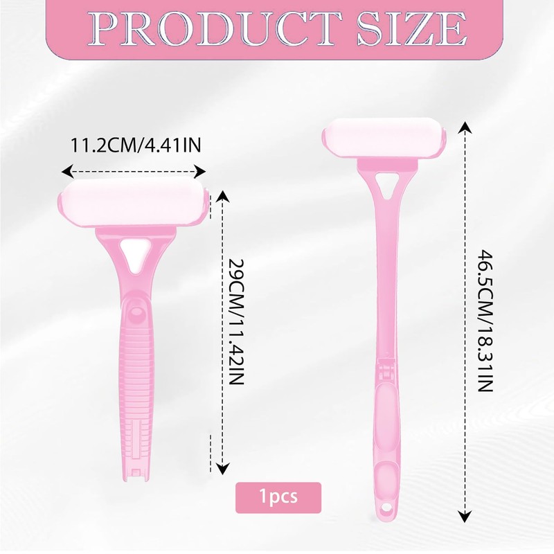 Lotion Applicator, Folding Handle with 3 Reusable Foam Rollers, Washable