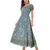 OSTOO Women's 2025 Summer Short Sleeves Boho Floral Print Tiered