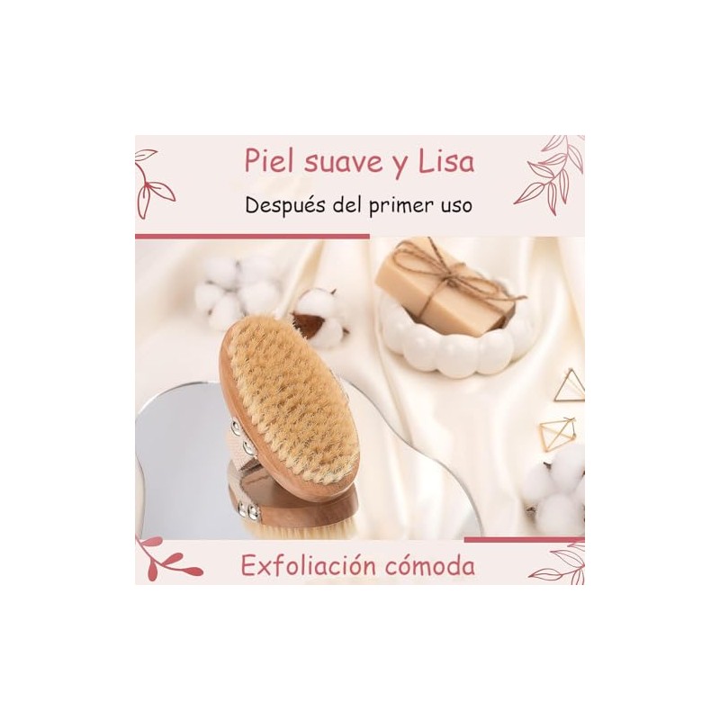 Cepillo Corporal Exfoliante 100% Natural con Mango de Bambú -
