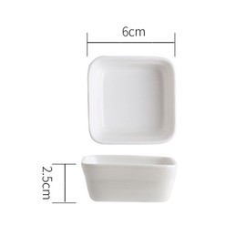 4PCS Square Ceramic Dipping Sauce Dishes Tiny Home Kitchen Seasoning Soy Sauce Dipping Dishes Tray Small Dessert Appetizer Serving Bowl Plates for Sauce, Ketchup, Spice, Restaurant Home Party, White