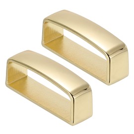 PATIKIL 1 1/8 Inch 30mm Belt Loop Keepers, 2 Pack Alloy Belt Strap Ring Men's Buckle for DIY Craft Belt Fixing, Gold Tone