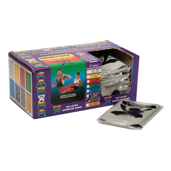 CanDo Bulk Latex Free Exercise Band, XX-Heavy Silver