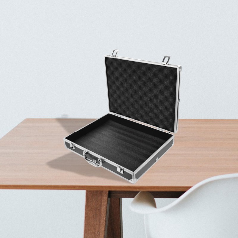 SUPVOX Aluminum Hard Case Briefcase: 14.5 Inch Lockable Carrying Case