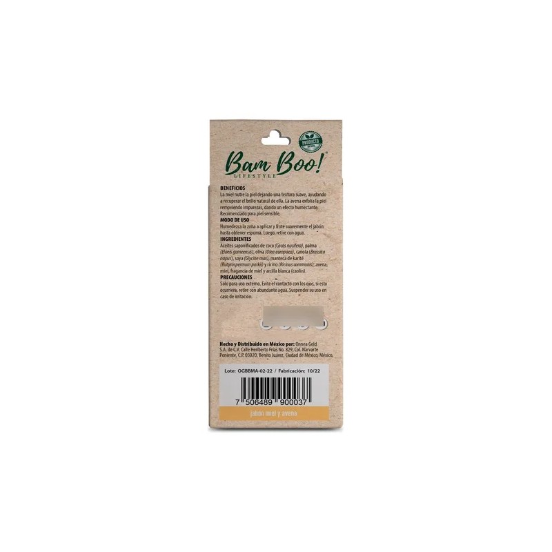 50 Pack Jabón Artesanal Natural Miel Avena 100 G Bam