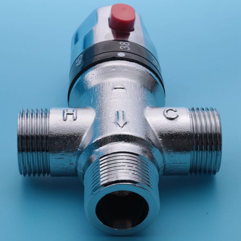 Ocnvlia 3-Way Thermostat Mixing Valve Made of Solid Copper, 3/4