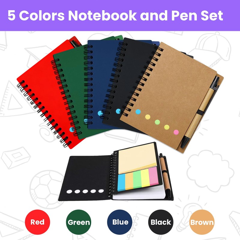 30 Set Pocket Notebook with Pen, Small Bulk Notepads with