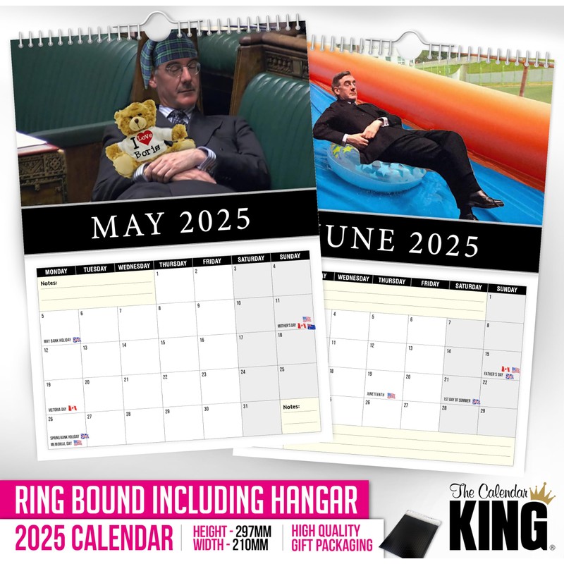 The Calendar King // Jacob Rees-Mogg - A4 Size 2025