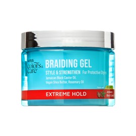 KISS COLORS & CARE Braid Gel Extreme Hold, 6 oz -Nourishing, Adds Shine, Moisture Boosting, Long Lasting Hold, - For All Hair Types