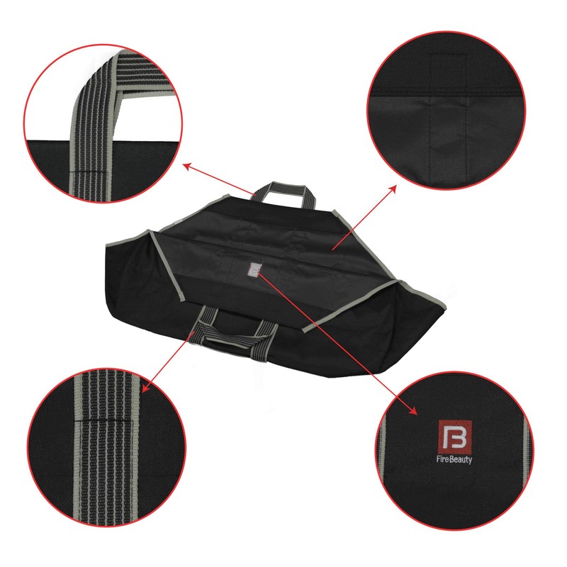 Fire Beauty Large Canvas Log Tote Bag Firewood Log Carrier