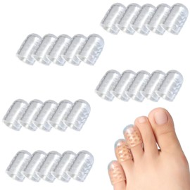 30Pcs Silicone Anti-Friction Toe Protector Gel Toe Protectors Breathable Toe Covers Little Toe Protectors Caps Guards Toe Sleeves for Corns, Blisters and Ingrown Toenails