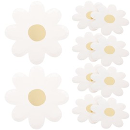 Didiseaon Disposable Paper Plates 20 Pieces Daisy Flower Dessert Floral Serving Plate Spring Party Tableware for Baby Shower Kids Party