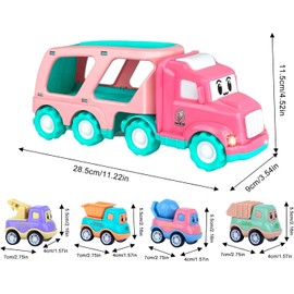 1 2 3 4 5 Years Old Trucks Toys| Truck Toy with Sound| Interactive Toys Truck with Sounds, Playground Car Trucks Toys, Girls Truck Toy with Sound Effects, Vehicle Toy for Young Girls